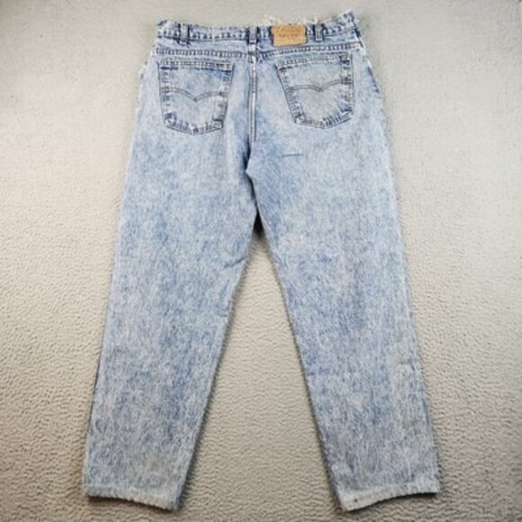 Vintage 90s Levi's Jeans Mens 38x32 Blue Acid Wash 550 Faded Distressed USA Made - Picture 2 of 13